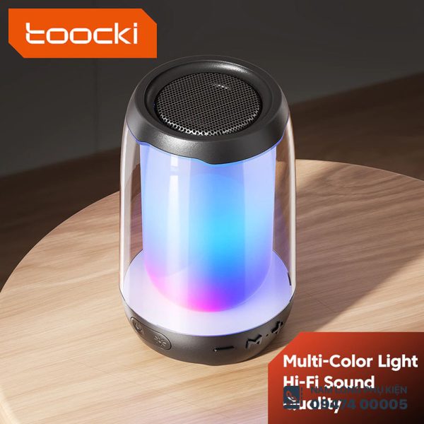 Loa Bluetooth Toocki – Âm thanh nổi sống động, đèn LED đổi màu hiện đại