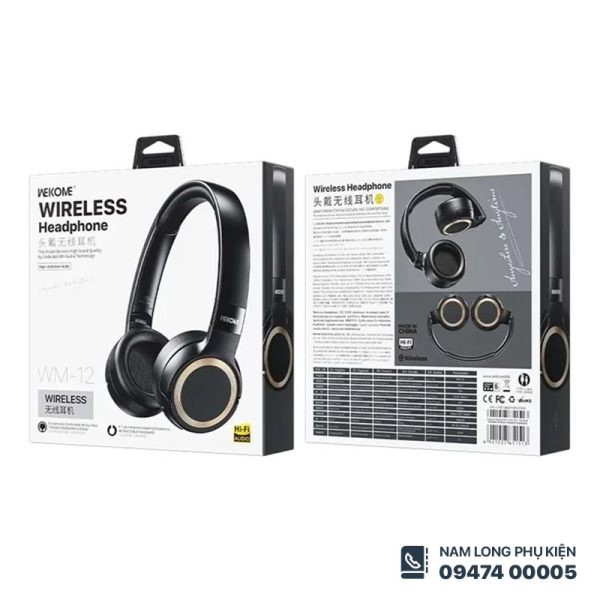 Tai nghe Bluetooth Wekome WM‑12 – Âm thanh sống động, thiết kế thoải mái