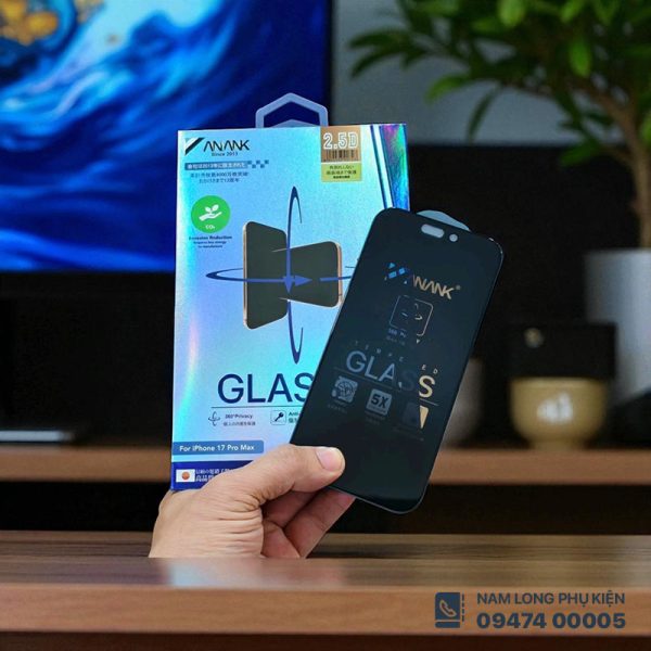 Cường Lực Chống Nhìn Trộm iPhone 17 Series Anank 2.5D – Bảo Vệ Màn Hình, Giữ Trọn Riêng Tư