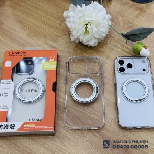 Ốp Lưng iPhone 17 Series Likgus Stand Trong Suốt – Bảo Vệ Cao Cấp, Tiện Lợi Giá Đỡ