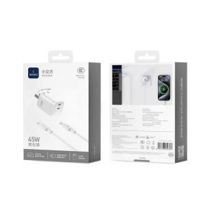 Bộ sạc nhanh 45W WiWU G025 – Sạc mạnh, an toàn, đa thiết bị