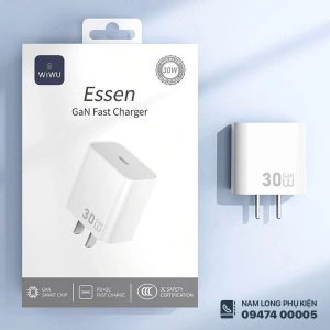 Củ Sạc Nhanh WiWU 30W Essen GaN – Nhỏ Gọn, Sạc Nhanh An Toàn