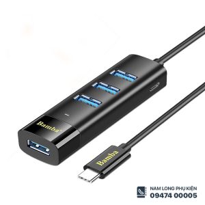 Alternative view of Hub Chuyển Type C Sang 4 Cổng USB 3.0 Bamba B13 – Tốc Độ Cao, Tiện Lợi