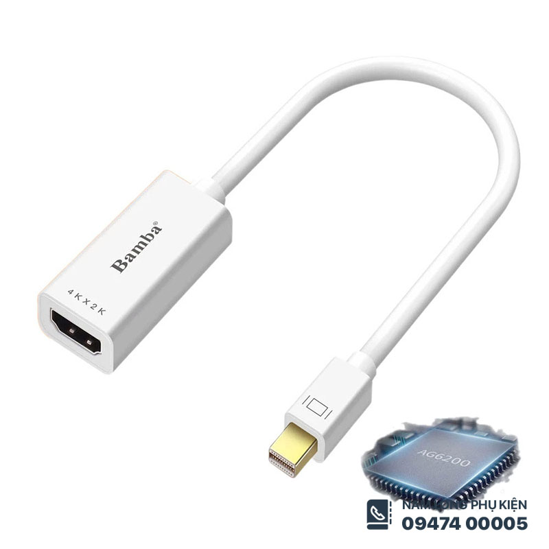Hub Chuyển Mini DisplayPort Sang HDMI Bamba – Hình Ảnh 4K Sắc Nét