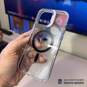 Alternative view of Ốp lưng iPhone 16 Pro Max trong suốt Raigor kèm giá đỡ tiện dụng