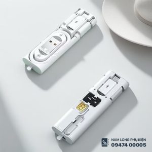 Cáp đa năng 6in1 tích hợp khe SIM, thẻ nhớ – Sạc & lưu trữ tiện lợi