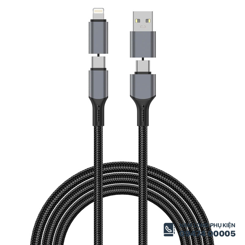 Cáp sạc 4in1 WiWU Raptor Pro 240W – Siêu bền, đa năng, sạc nhanh - Ảnh 2