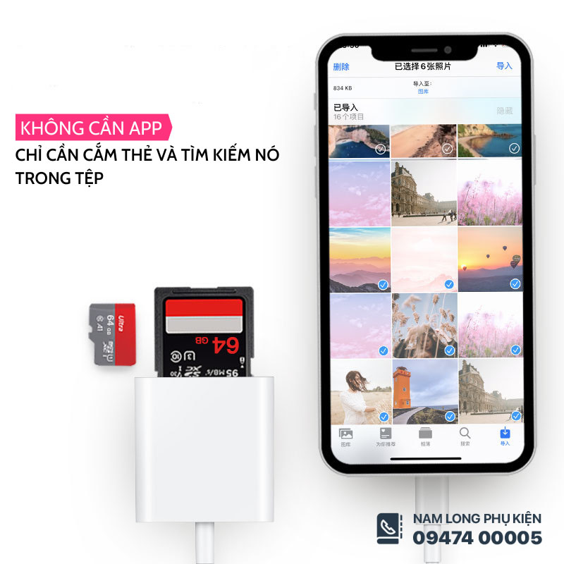 Đầu đọc thẻ SD & TF 2 in 1 cho iPhone/iPad – Truyền dữ liệu nhanh, tiện dụng - Ảnh 4
