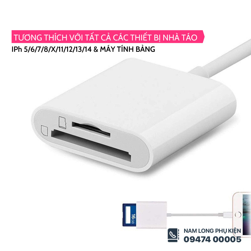 Đầu đọc thẻ SD & TF 2 in 1 cho iPhone/iPad – Truyền dữ liệu nhanh, tiện dụng - Ảnh 2