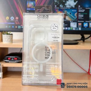 Ốp lưng iPhone 16 Pro trong suốt MagSafe Likgus – Chống ố, bám từ mạnh, bảo vệ tốt
