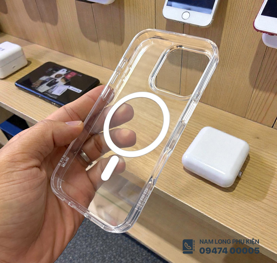 Ốp lưng iPhone 16 Pro trong suốt MagSafe Likgus – Chống ố, bám từ mạnh, bảo vệ tốt - Ảnh 3
