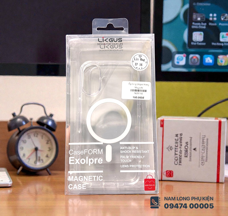 Ốp lưng iPhone 16 trong suốt MagSafe Likgus – Chống ố, bám từ mạnh, bảo vệ tốt