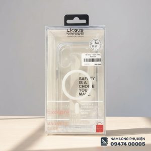Ốp lưng iPhone 17 trong suốt MagSafe Likgus – Chống ố, bám từ mạnh, bảo vệ tốt