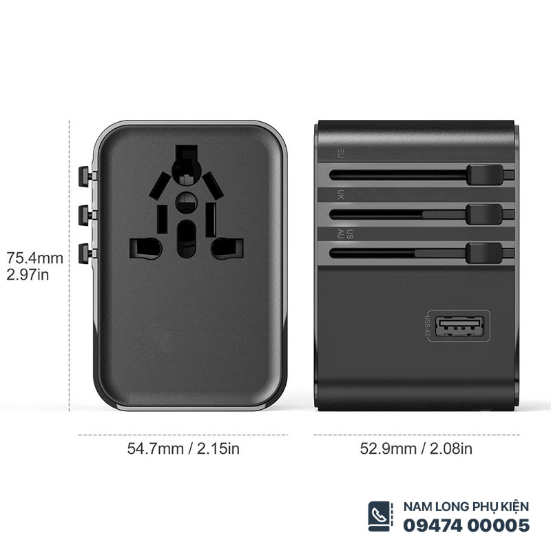Củ sạc du lịch đa năng WiWU UA006 – Gọn nhẹ, sạc nhanh, dùng toàn cầu - Ảnh 4
