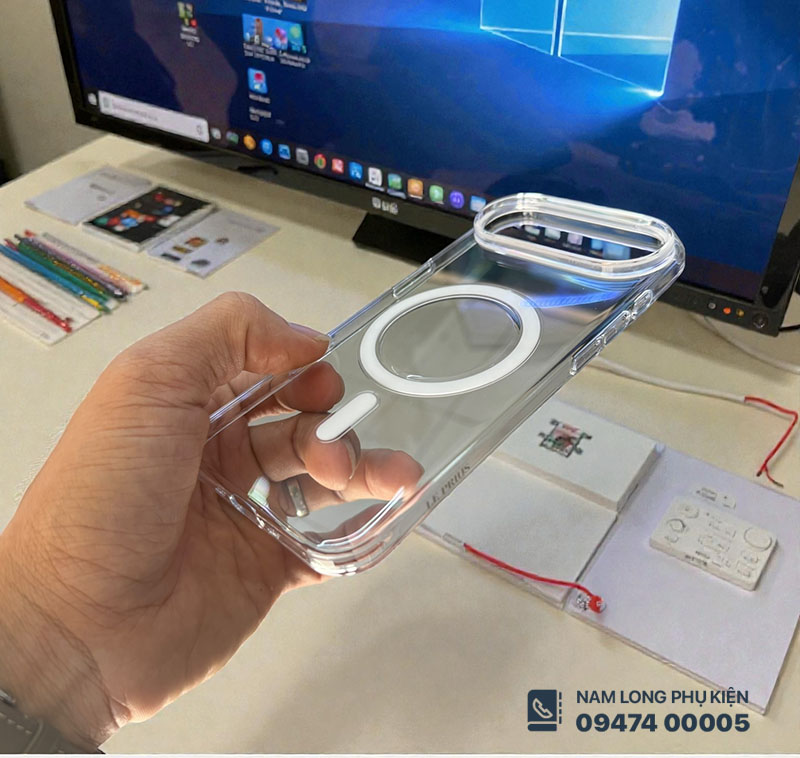 Ốp lưng iPhone Air trong suốt MagSafe Le Prius – Chống ố, bám từ mạnh - Ảnh 3