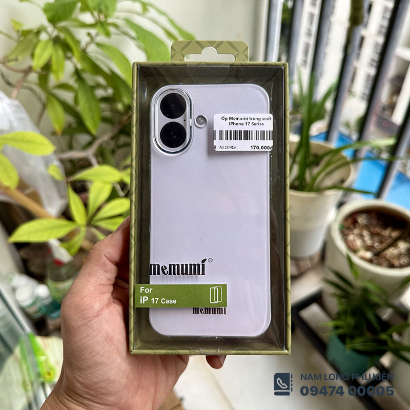 Ốp lưng iPhone 17 trong suốt Memumi – Siêu mỏng, nhẹ, chống trầy