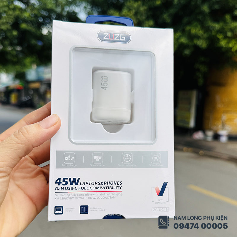 Cốc sạc nhanh 45W GaN ZUZG