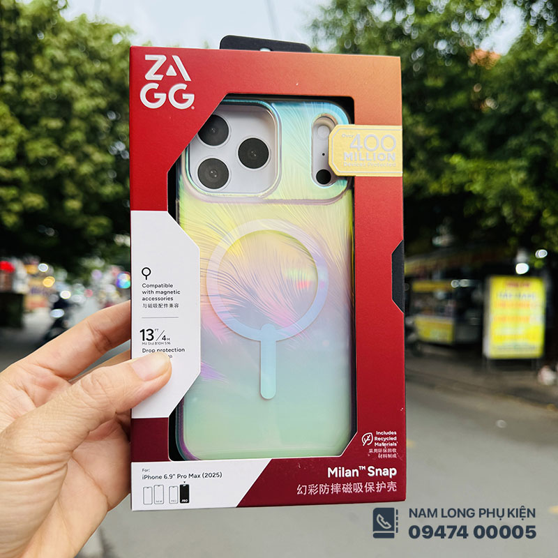 Ốp lưng iPhone 17 Pro Max ZAGG Milan Snap Iridescent